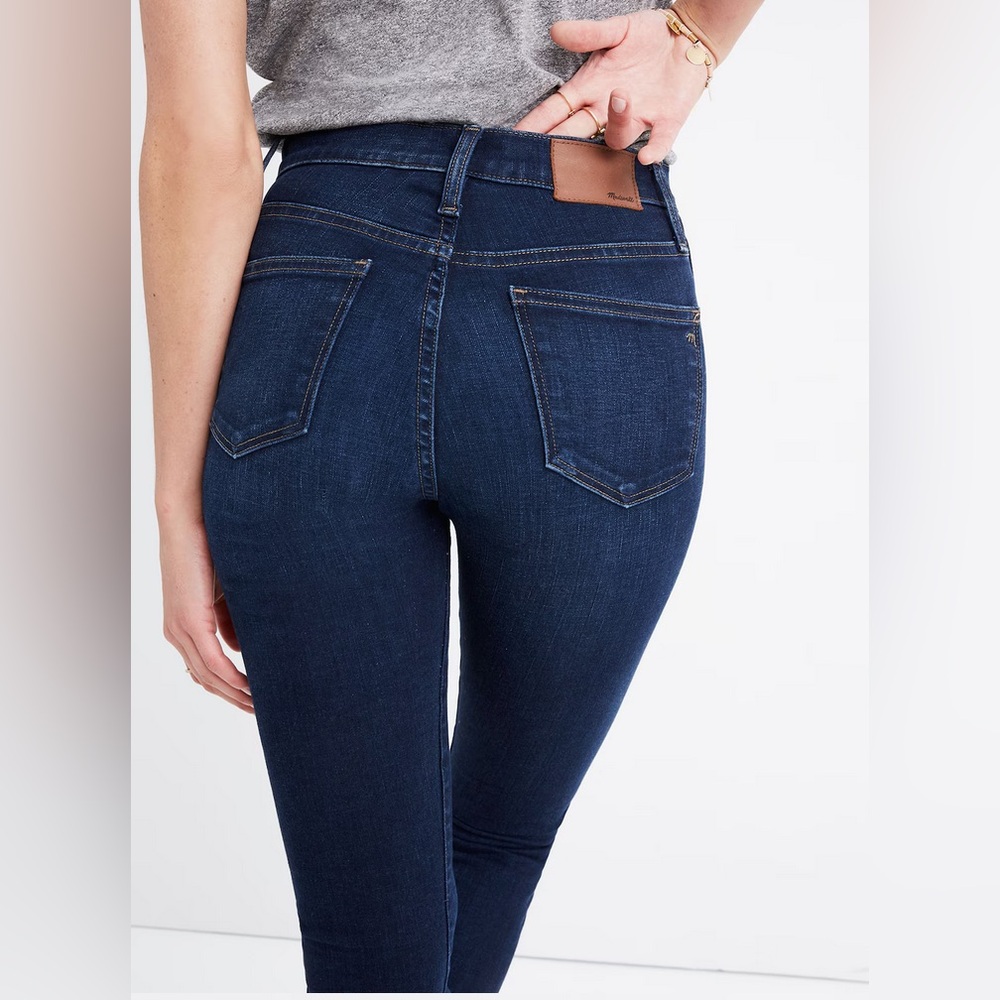 Madewell Jeans 10” High Rise Skinny Dark Wash - Size 28 Petite Y2K 2000 Grunge - Picture 3 of 5